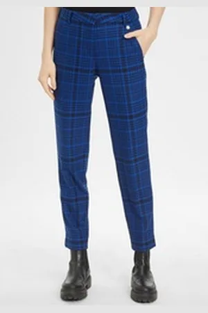 Tamaris 7/8-Hose mit Karomuster blau 42