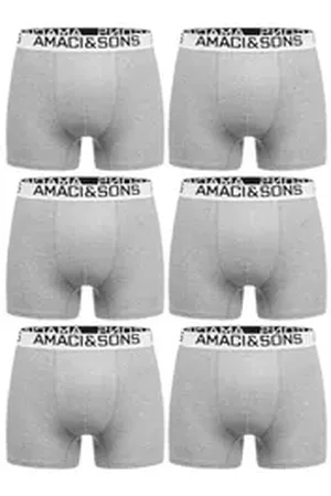 amaci Boxershorts WESTON 6er Pack Boxershorts (6er-Pack) Herren Baumwolle Männer Unterhose Unterwäsche grau|schwarz 4XL