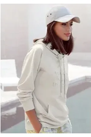 Lascana Hoodie mit Statement Druck, Loungeanzug grau 40/42