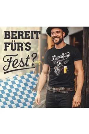 Neverless Print-Shirt Herren T-Shirt Trachtenshirt Hisch Bier-Glas Alpen Edelweiß mit Print blau L