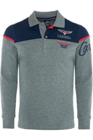 Carisma Poloshirt (1-tlg) mit Stickerei Rugby Team grau S