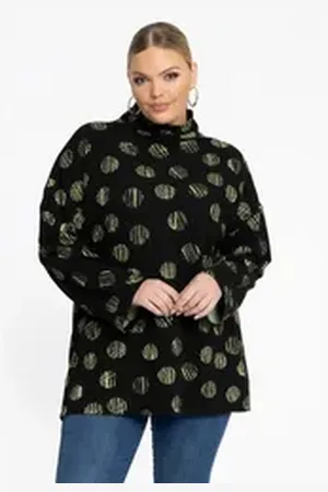 Yoek Longpullover Damen Pullover Große Größen schwarz 42/44