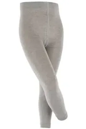 Falke Strickstrumpfleggings Active Warm (1 St) aus wärmender Merinowolle grau 110-116