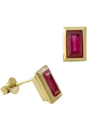 Acalee Paar Ohrstecker Rubin-e Gold 333 / 8K Ohrstecker mit Rubin rot