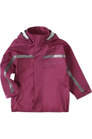BMS Regen- und Matschjacke Regenjacke für Kinder 100% wasserdicht mit Kapuze lila 116
