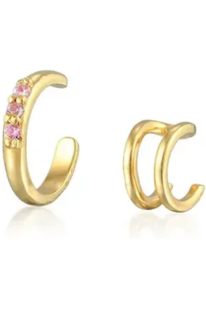 Haze & Glory Ohrklemmen-Set Earcuff Set Glam 925 Silber vergoldet goldfarben