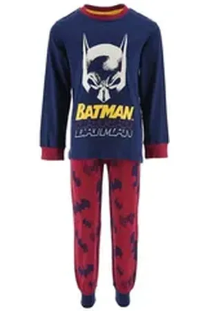 Batman Schlafanzug Kinder Jungen Pyjama langarm Nachtwäsche (2 tlg) blau 98