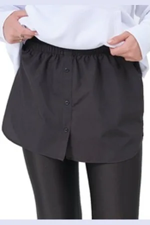 Blackrock Unterrock Damen Blusenrock Saum Verlängerung (1-tlg) mit Elastikbund, in Unifarbe mini Rock schwarz L