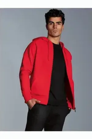 Trigema Sweatjacke Sweatjacke mit Kapuze (1-tlg) rot 4XL