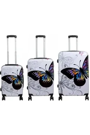 MONOPOL® Kofferset monopol Kofferset 3 tlg. Trolleyset Reisekoffer Hartschale Butterfly
