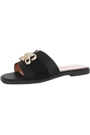 Ital-Design Damen Mules Freizeit Pantolette (86527045) Blockabsatz Pantoletten in Schwarz schwarz 36 EU