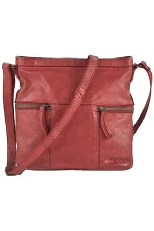 Bear Design Umhängetasche "Chessie" Cow Lavato Leder, Handtasche, kleiner Shopper, Schultertasche 26x25cm, Leder in rot rot