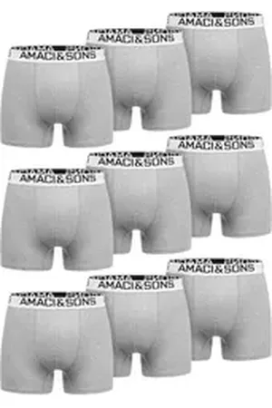 amaci Boxershorts LARY 9er Pack Boxershorts (9er-Pack) Herren Baumwolle Männer Unterhose Unterwäsche grau|schwarz XL