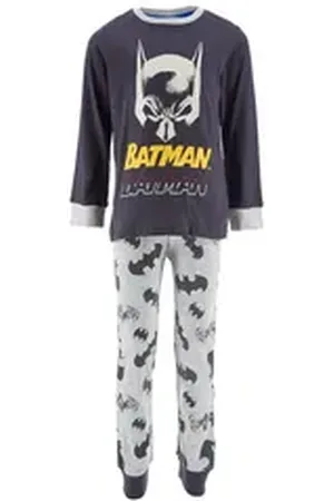 Batman Schlafanzug Kinder Jungen Pyjama langarm Nachtwäsche (2 tlg) grau 104