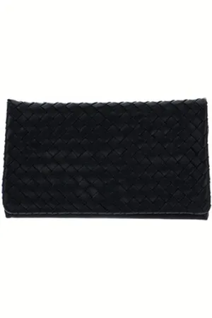 Abro+ Clutch Leather Piuma Weaving schwarz