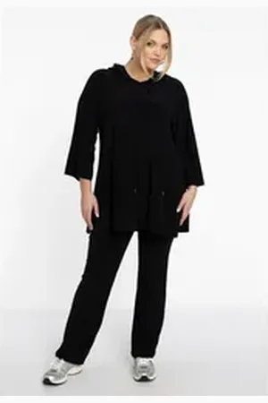 Yoek Sweater Damen Pullover Große Größen schwarz 38/40