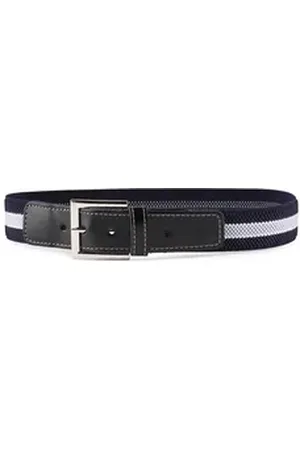 Ladeheid Stoffgürtel Kinder Gürtel Elastik-Gürtel 5-14 Jahre bis 85 cm P23 blau|schwarz