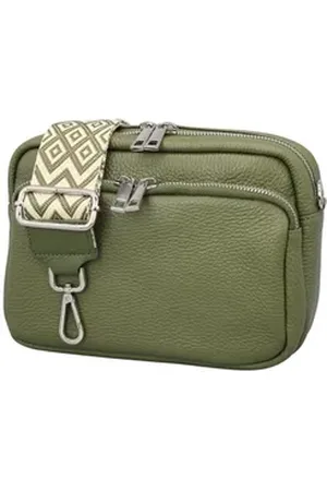 Adel Bags Schultertasche BELLA Umhängetasche für Damen, Schultertasche mit 2 Wechselriemen, echtes Leder, hergestellt in Italien