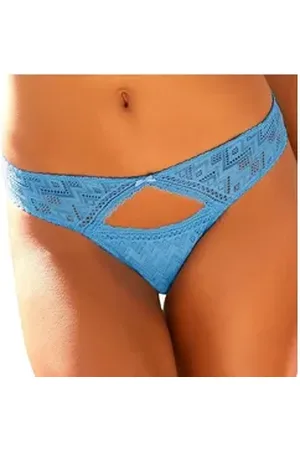 QS by s.Oliver Bikinislip aus graphischer Spitze mit modischem Cupt-Out blau 40/42