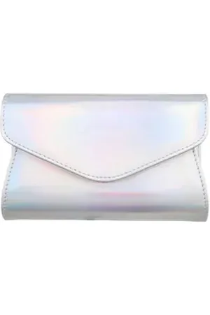 Ital-Design Schultertasche Kleine, Damentasche clutch schultertasche in Silber silberfarben