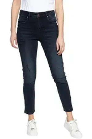 ATT Slim-fit-Jeans Sun (1-tlg) mit Destroyed Effekten blau 34