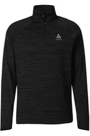 Odlo Rollkragenpullover Mid layer 1/2 zip STEAM black melange