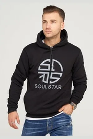 Soul Star Kapuzensweatshirt CARDIFF im schlichten Basic-Look schwarz M