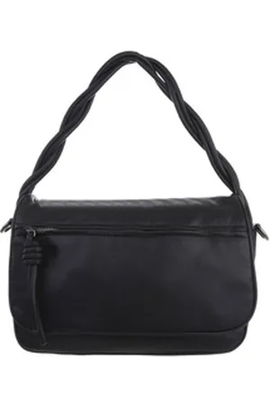 Ital-Design Schultertasche Mittelgroße, Damentasche Handtasche schwarz