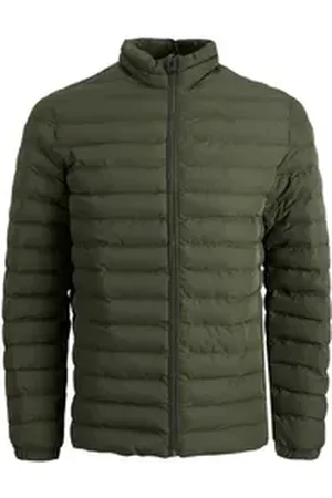 JACK & JONES Steppjacke Herren Jacke Stepp Übergangsjacke JJERECYCLE PUFFER COLLAR NOOS grün S