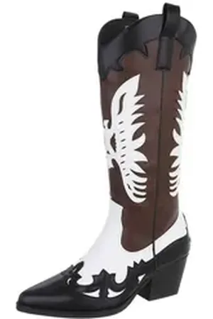 Ital-Design Damen Cowboyboots Western Westernstiefel (87124764) Blockabsatz Western- & Bikerstiefel in Schwarz schwarz 36 EU