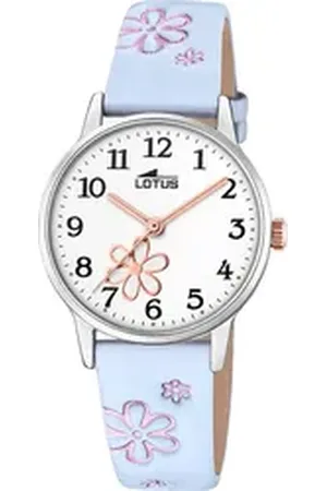 Lotus Chronograph Kinderuhr Leder hellblau , (Chronograph), Kinder Armbanduhr rund, klein (ca. 30mm), Edelstahl blau