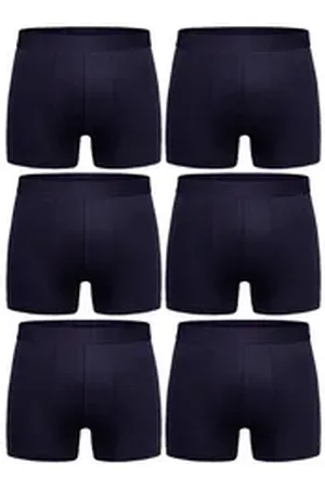 amaci Boxershorts 2. BEAU 6er Pack Boxershorts (6er-Pack) Herren Baumwolle Männer Unterhose Unterwäsche blau|schwarz M