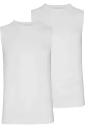 Jockey Achseltop Microfiber Air Athletic Shirt (2er Pack) Hoher Rundlhals, schnell trocknend weiß L
