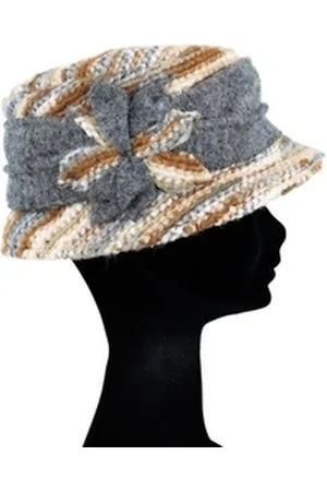 Alessandro Melonenhut Floral (1-St) aus softer Wolle, mit floraler Applikation braun