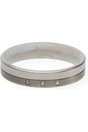 Boccia Titanium Boccia Fingerring Boccia Ring 0129-0352 Titan mit Diamanten (kein Set, 1-tlg) grau