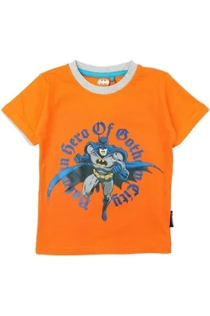 Batman ELEVEN PARIS Print-Shirt DC Comics Kinder Jungen T-Shirt Kurzarm Shirt Gr. 98 bis 152 orange 128