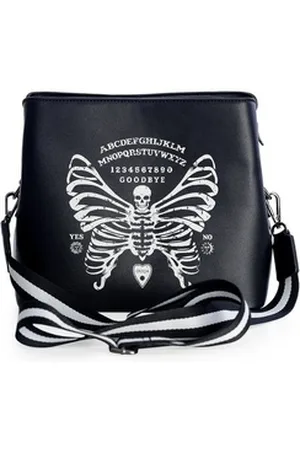 Banned Retro Schultertasche Skeleton Butterfly Umhängetasche, Gothic Schmetterling Ouija Skull schwarz