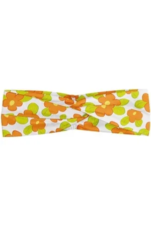 Abakuhaus Stirnband Elastisch und Angenehme alltags accessories Orange Kind-Mädchen-Doodle Floral grün|orange