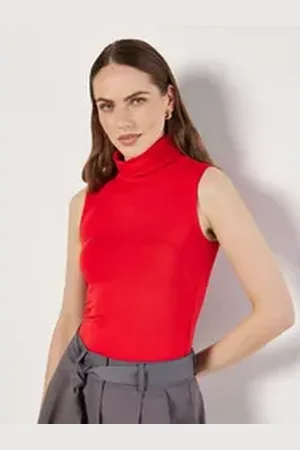 Apricot Tanktop Jersey Top, mit Rollkragen rot L (40)