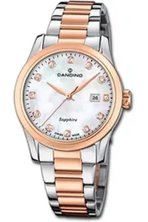 Candino Quarzuhr Damenuhr Classic, (Analoguhr), Damenuhr Edelstahlarmband silber, roségold, rundes Gehäuse (ca. 33mm) silberfarben