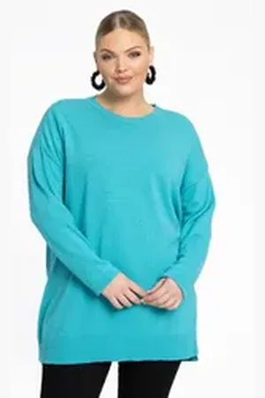 Yoek Longpullover Damen Pullover Große Größen blau 42/44