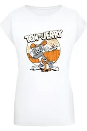 Absolute Cult T-Shirt Damen Ladies Tom and Jerry - Baseball T-Shirt (1-tlg) weiß XL