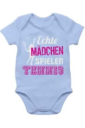 Shirtracer Shirtbody Echte Mädchen spielen Tennis Sport & Bewegung Baby blau 6/12 Monate