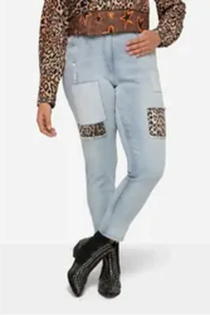 Angel of Style Angel of Style Regular-fit-Jeans 7/8-Jeans Slim Fit Leo-Patches 5-Pocket blau 54