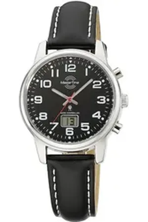 Master Time Funkuhr Super Power MTLA-10819-22L, Armbanduhr, Quarzuhr, Damenuhr, Datum, Leuchtzeiger schwarz