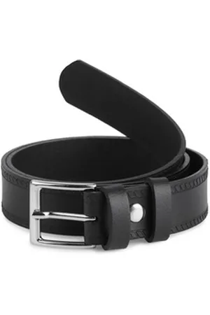 Ladeheid Ledergürtel Kinder Gürtel Ledergürtel 2,5 cm Breit K1D5 schwarz 60 cm