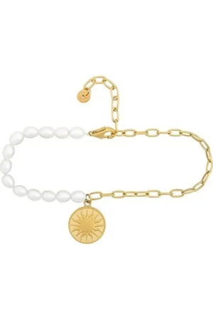 CAÏ CAÏ Fußkette Caï Damen-Fußkette 925er Silber Süßwasserperle goldfarben