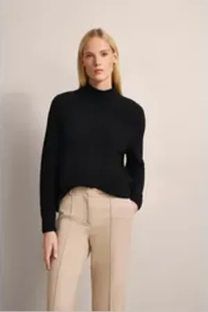 Bugatti Rollkragenpullover aus einer Wollmischung mit Kaschmir schwarz L