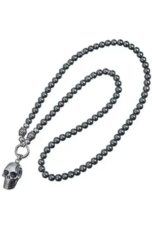 Aaron Bane Perlenkette SKULL CLASSIC Halskette, mit Federring Verschluss für Damen/Herren (1-tlg)