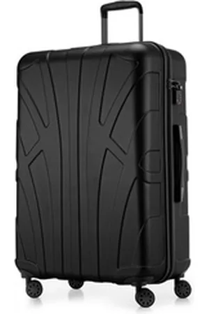SUITLINE Trolley S1, 4 Rollen, Großer Reisekoffer XL Koffer mit Erweiterung, Rollkoffer TSA 110 L schwarz